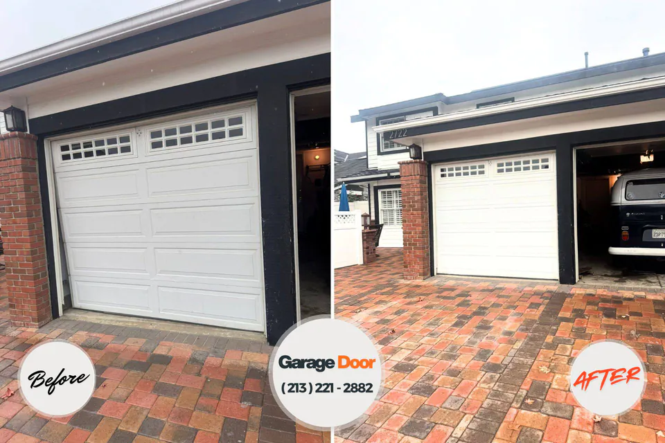Before and after: garage door repair Leisure World, MD